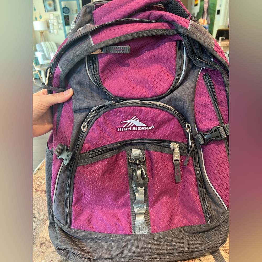 High Sierra Purple and Gray Daypack Backpack Brand New